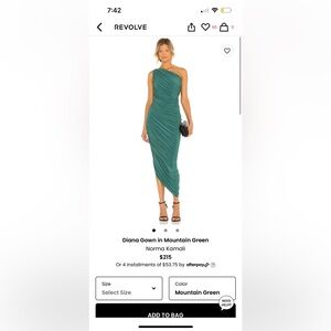 Norma kamali Diana gown in mountain green